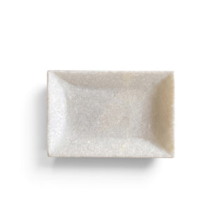 PLATO RECTANGULAR DE MARMOL BLANCO S