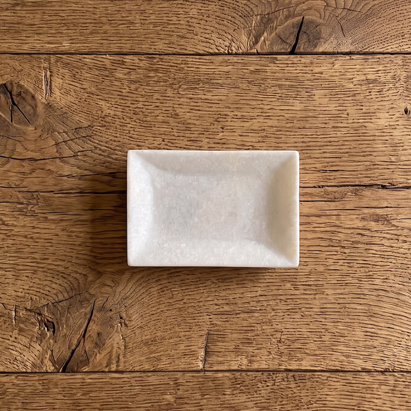 PLATO RECTANGULAR DE MARMOL BLANCO S