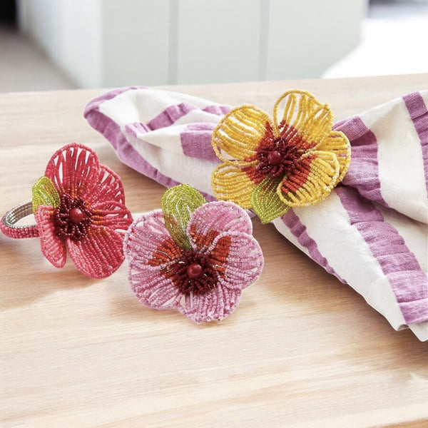 SERVILLETERO FLOR MOSTACILLAS FUCSIA