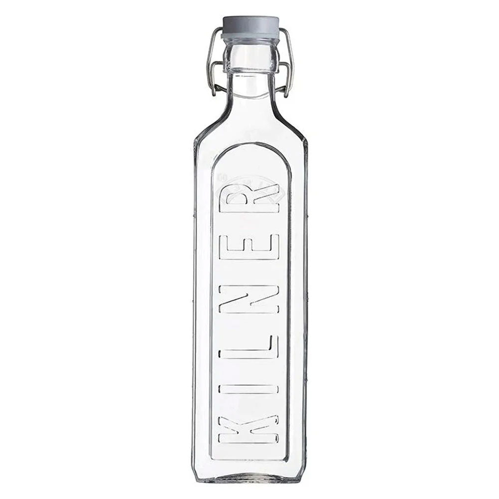 BOTELLA TAPA GRIS CON CIERRE CLIP 1 LT