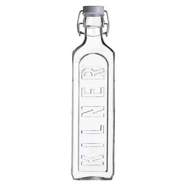 BOTELLA TAPA GRIS CON CIERRE CLIP 1 LT