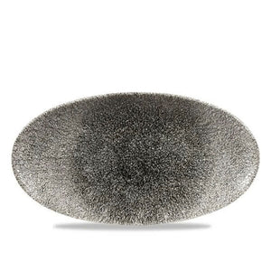 CHURCHILL PLATO CUARZO NEGRO OVALADO 30CM