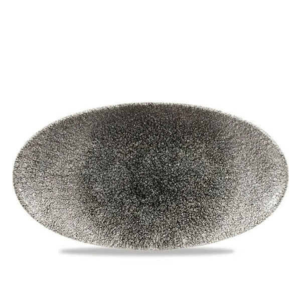 CHURCHILL PLATO CUARZO NEGRO OVALADO 30CM