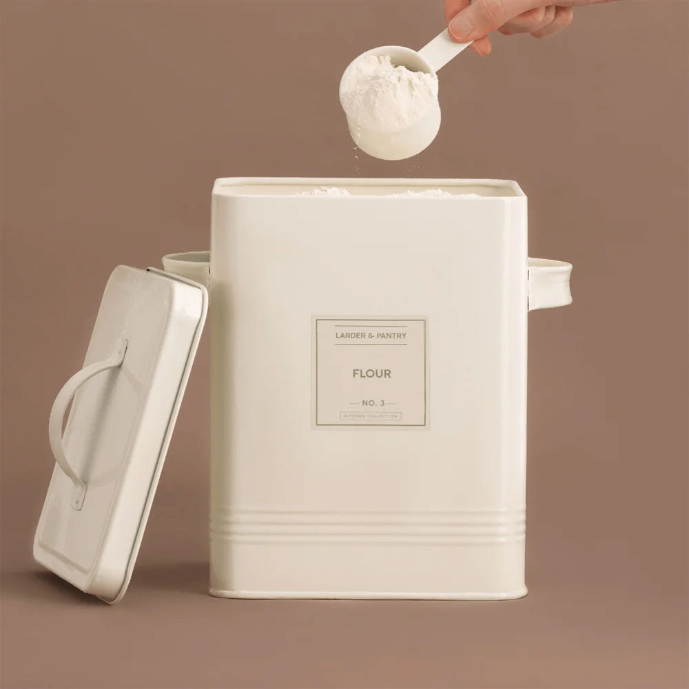 CONTENEDOR A GRANEL CREMA CON ETIQUETAS