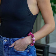 PULSERA TELA GRANDE FUCSIA