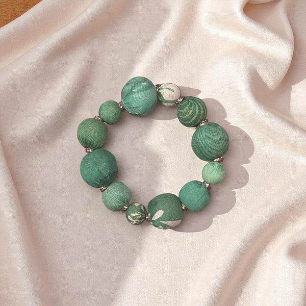PULSERA TELA GRANDE VERDE