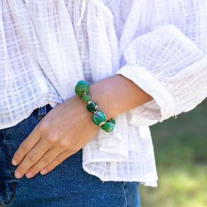 PULSERA TELA GRANDE VERDE