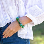 PULSERA TELA GRANDE VERDE