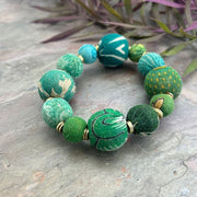 PULSERA TELA GRANDE VERDE