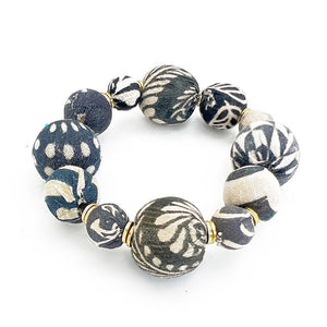 PULSERA TELA GRANDE NEGRA