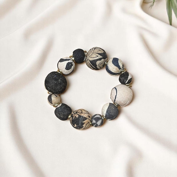 PULSERA TELA GRANDE NEGRA