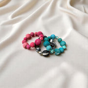 PULSERA TELA GRANDE FUCSIA