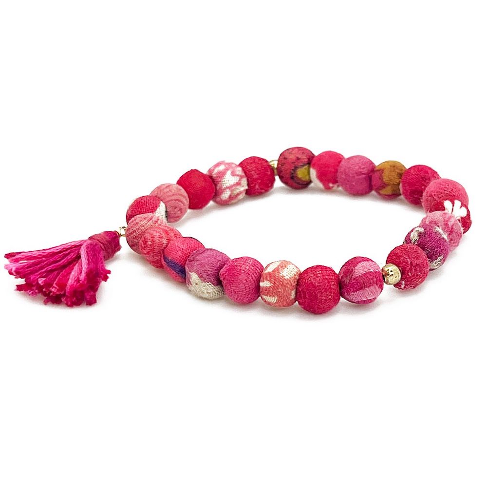 PULSERA TELA S FUCSIA