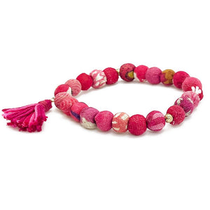 PULSERA TELA S FUCSIA