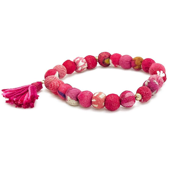 PULSERA TELA S FUCSIA