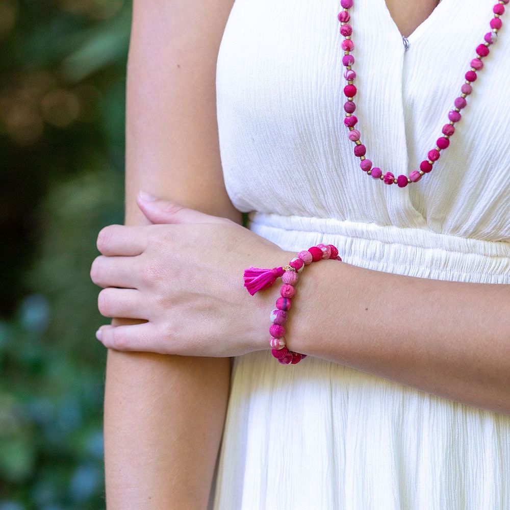 PULSERA TELA S FUCSIA