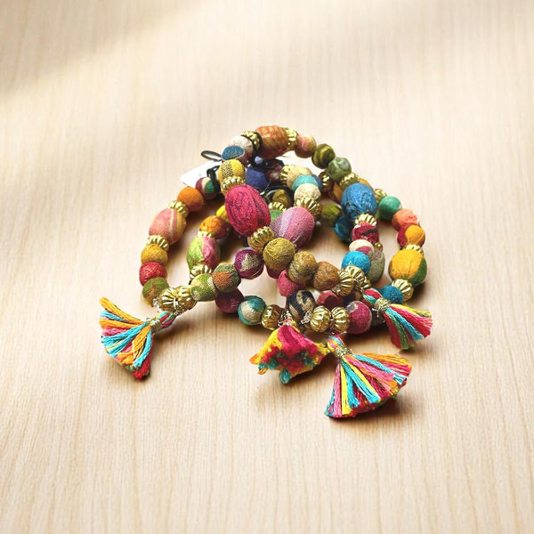 PULSERA TELA S BORLAS
