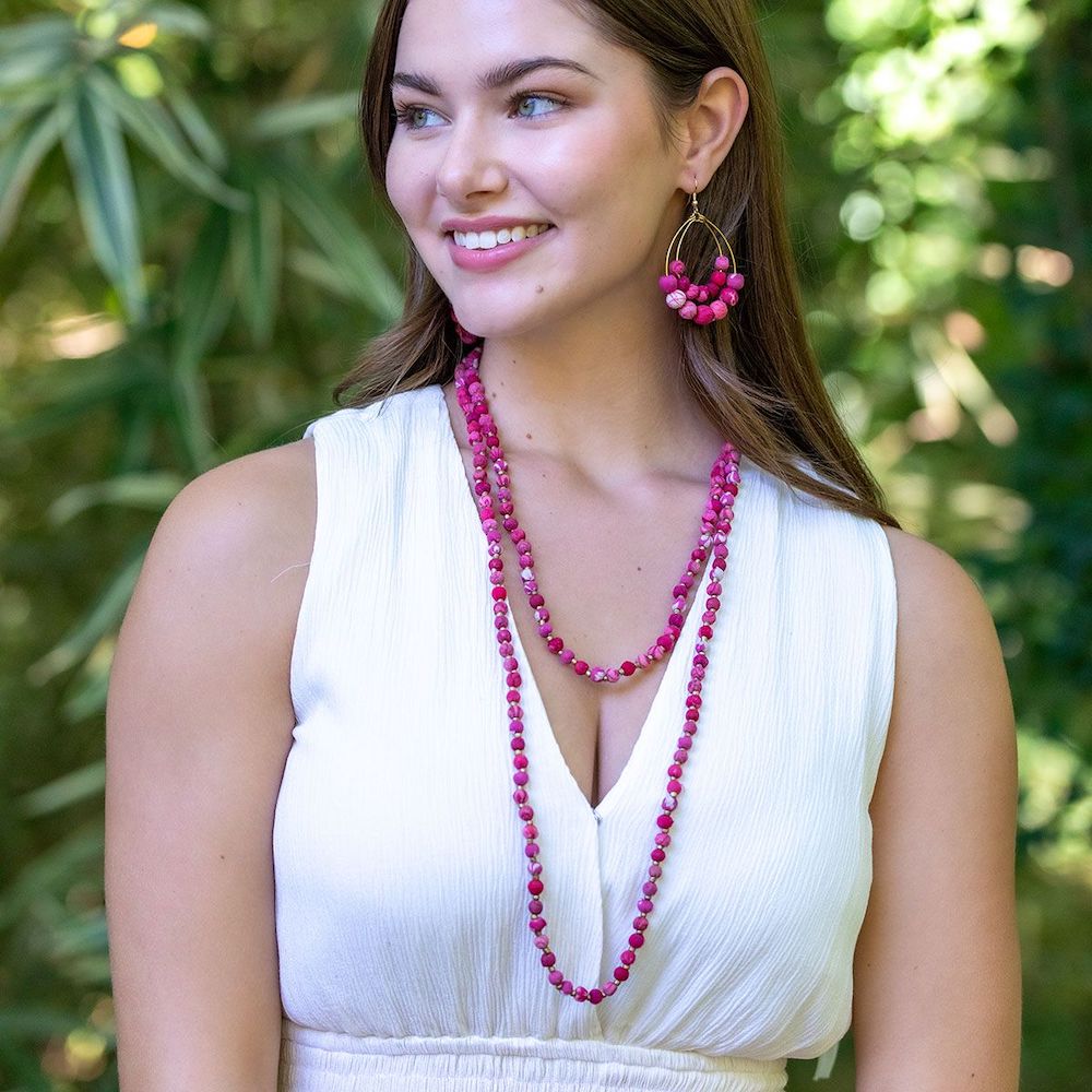 COLLAR TELA SIMPLE XL FUCSIA