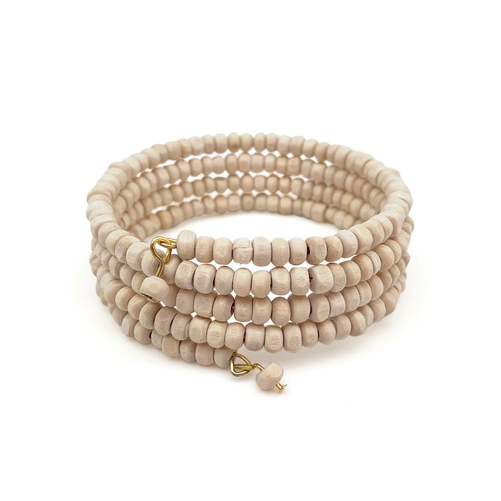 PULSERA MADERA ESPIRAL NATURAL