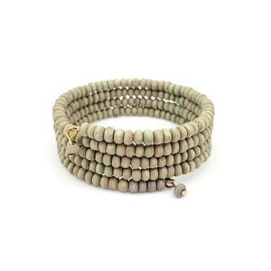 PULSERA MADERA ESPIRAL SAGE