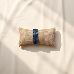 PULSERA MADERA ESPIRAL AZUL