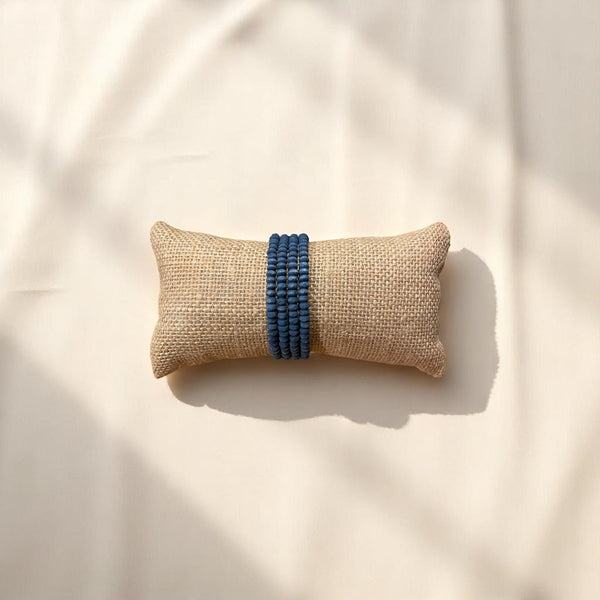 PULSERA MADERA ESPIRAL AZUL