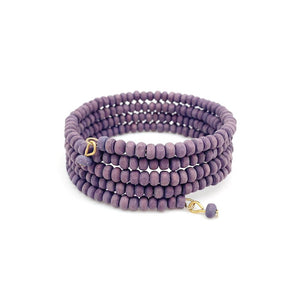 PULSERA MADERA ESPIRAL MORADA