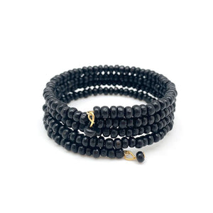 PULSERA MADERA ESPIRAL NEGRO