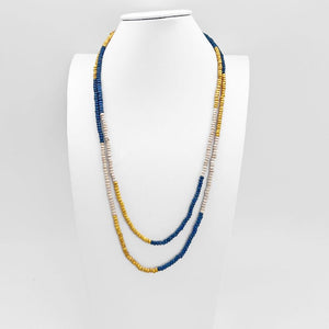 COLLAR XL MADERA AZUL/AMARILLO