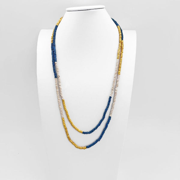 COLLAR XL MADERA AZUL/AMARILLO