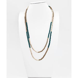 COLLAR XL MADERA VERDE/BLANCO