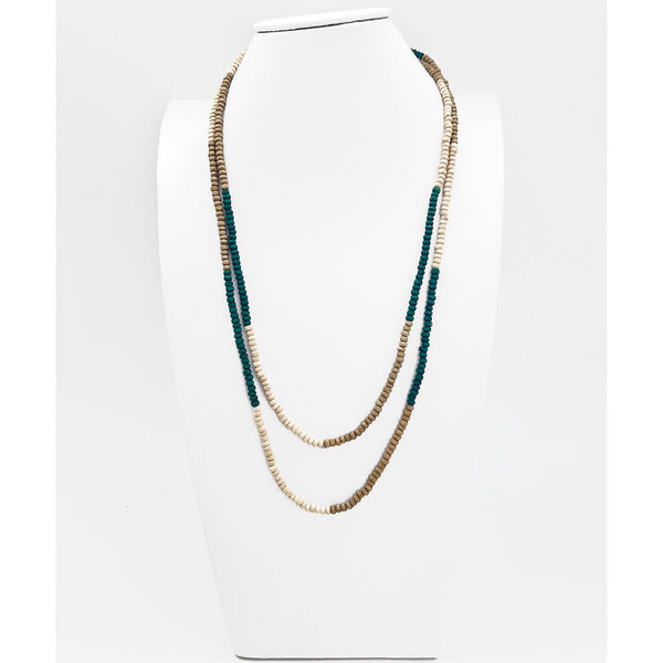 COLLAR XL MADERA VERDE/BLANCO