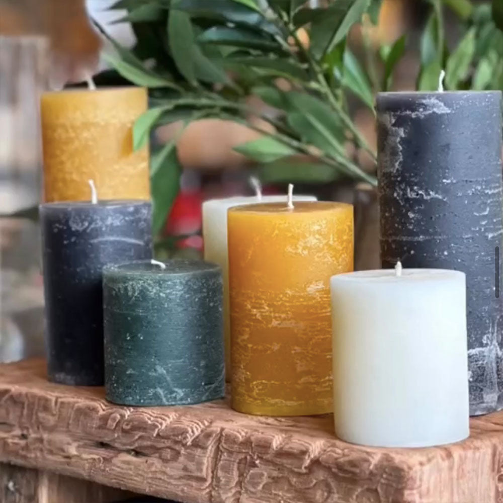 VELA RÚSTICA MUSTARD S 12CM