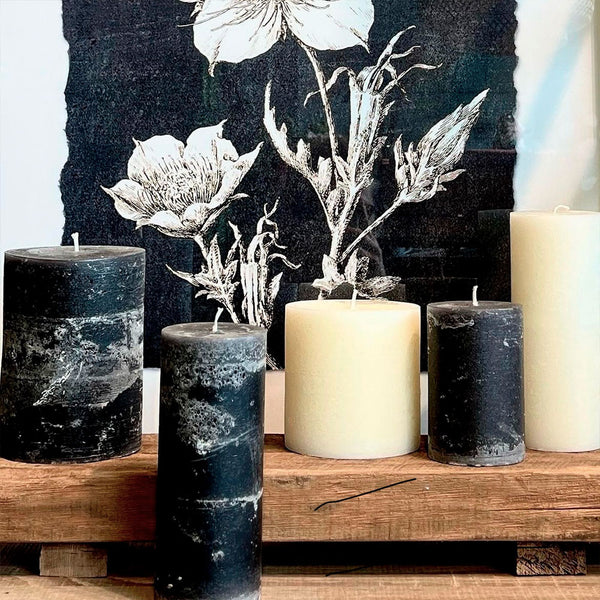 VELA RÚSTICA DARK STONE M 18CM