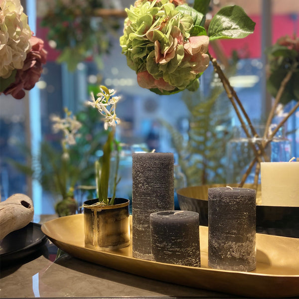 VELA RÚSTICA DARK STONE XS 8CM