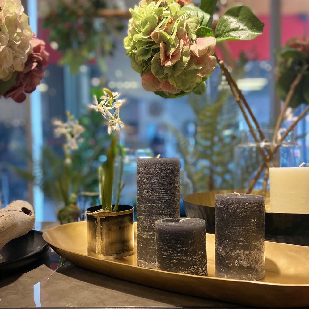 VELA RÚSTICA DARK STONE S 12CM