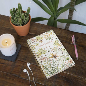 CUADERNO ANILLADO MEDIANO TAPA DURA - WILD FLOWERS