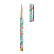 BOLIGRAFO METALICO - FLORES F/CELESTE