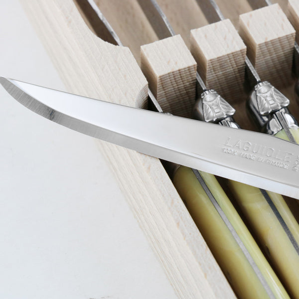 SET 6 CUCHILLOS POSTRE HUESO