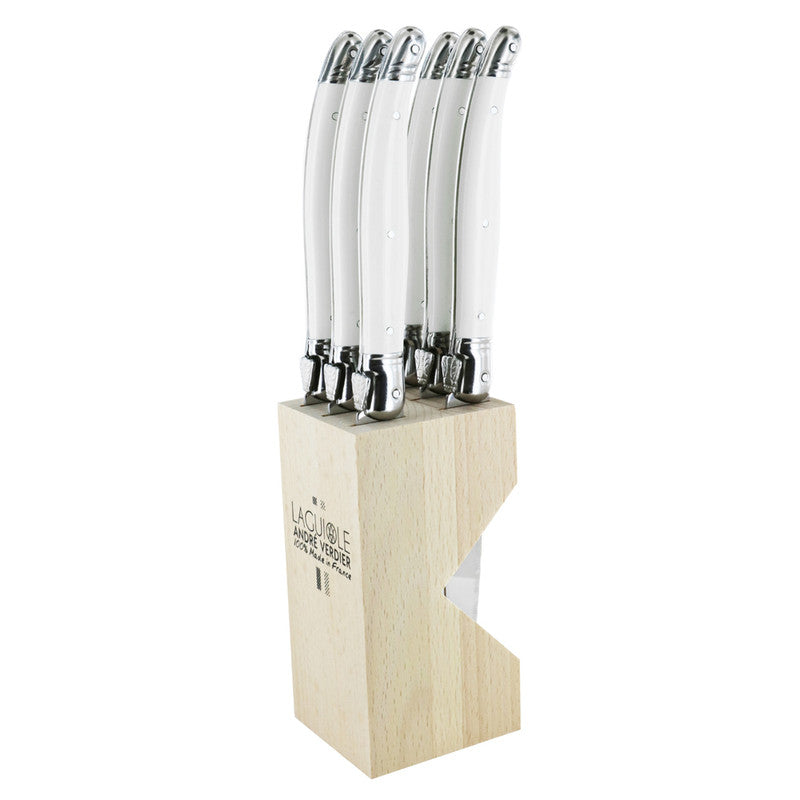 SET 6 CUCHILLOS COMIDA BLANCO