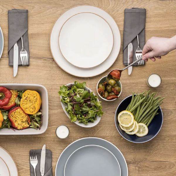 SET LOZA GRES GRIS (12 PIEZAS)