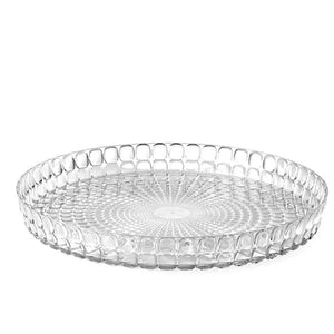 BANDEJA TIFFANY REDONDA TRANSPARENTE