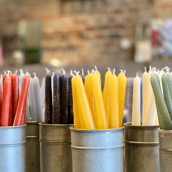 VELA CANDELABRO 25CM MUSTARD